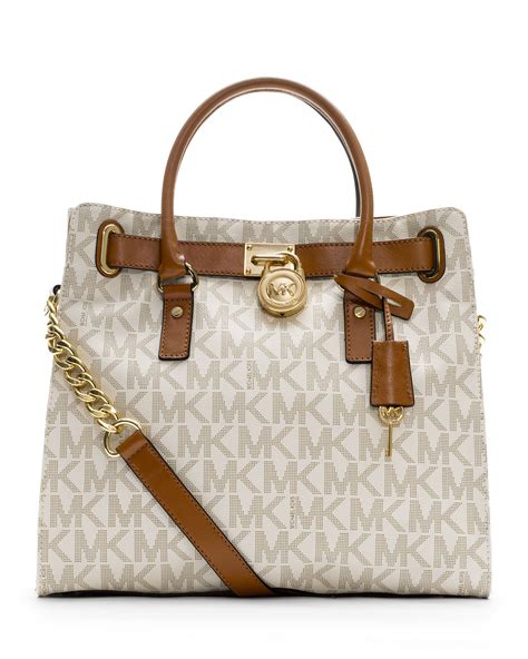 michael kors brown and white bag|michael kors handbags tote brown.